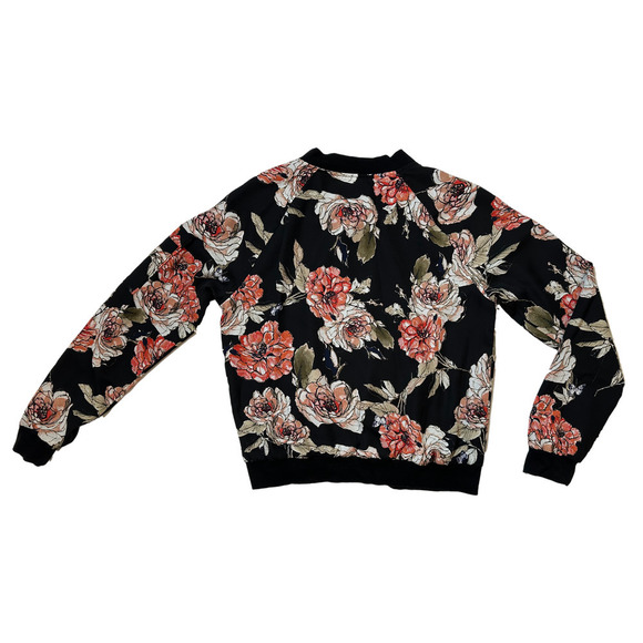 Sanctuary Anthropologie Floral Zip Front Bomber Jacket size Small - Picture 2 of 6